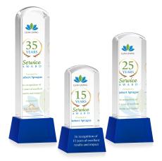 Silkwood Full Color on Base Blue Towers Crystal Trophy - Crystal Trophies