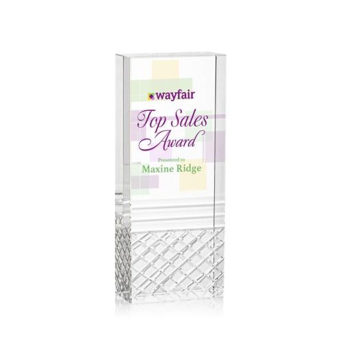Awards and Plaques - Crystal Trophies - Hilldale Full Color Rectangle Crystal Trophy