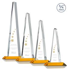 Womack Tower Amber Towers Crystal Trophy - Crystal Trophies