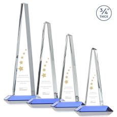 Womack Tower Sky Blue Towers Crystal Trophy - Crystal Trophies