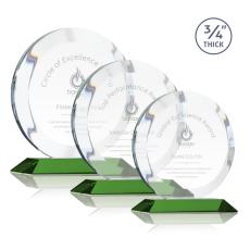 Delarosa Green Circle Crystal Trophy - Crystal Trophies