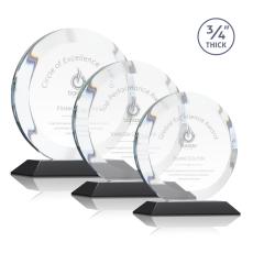Delarosa Black Circle Crystal Trophy - Crystal Trophies