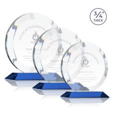 Delarosa Blue Circle Crystal Trophy - Crystal Trophies