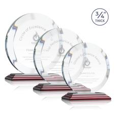 Delarosa Rosewood Circle Crystal Trophy - Eco-Friendly Trophies