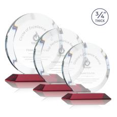Delarosa Red Circle Crystal Trophy - Crystal Trophies