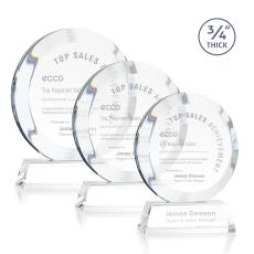 Delarosa on Helton Base Clear Circle Crystal Trophy - Crystal Trophies