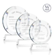 Delarosa on Helton Base Clear Circle Crystal Trophy - Crystal Trophies