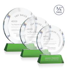 Delarosa on Helton Base Green Circle Crystal Trophy - Crystal Trophies