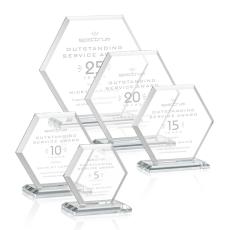Santos Clear Polygon Crystal Trophy - Crystal Trophies