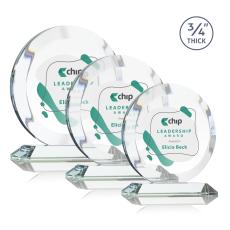 Delarosa Full Color Clear Circle Crystal Trophy - Crystal Trophies