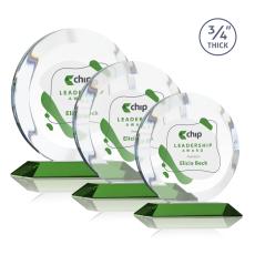 Delarosa Full Color Green Crystal Trophy - Crystal Trophies