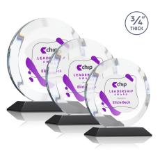 Delarosa Full Color Black Circle Crystal Trophy - Custom Trophies