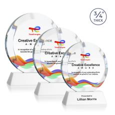 Delarosa Full Color on Helton Base Fagan Circle Crystal Trophy - Crystal Trophies