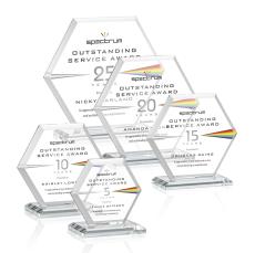 Santos Full Color Clear Polygon Crystal Trophy - Crystal Trophies