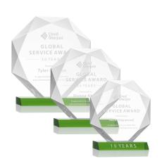Minor Green Polygon Crystal Trophy - Crystal Trophies