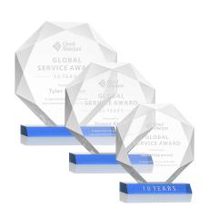 Minor Sky Blue Polygon Crystal Trophy - Crystal Trophies
