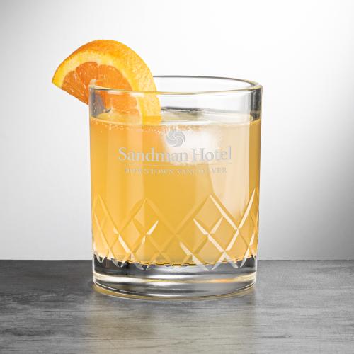 Custom Barware Glasses - Whisky Glasses - Heceta OTR - Deep Etch