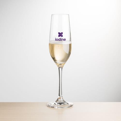 Custom Barware Glasses - Champagne Glasses - Robles Flute - Imprinted