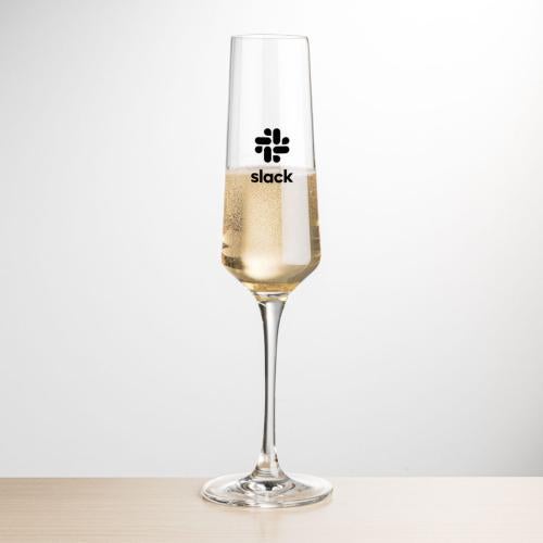 Custom Barware Glasses - Champagne Glasses - Ledford Flute - Imprinted