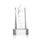 Morse Silver Star on Base Clear Towers Crystal Trophy
