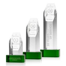 Holbrok Towers on Green Base Crystal Trophy - Crystal Trophies