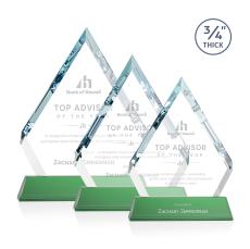 Apex on Helton Base Green Crystal Trophy - Crystal Trophies
