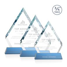 Apex on Helton Base Sky Blue Crystal Trophy - Crystal Trophies