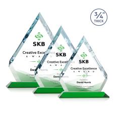 Apex Full Color Green Crystal Trophy - Custom Trophies
