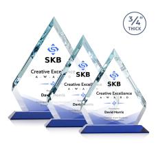 Apex Full Color Blue Crystal Trophy - Crystal Trophies
