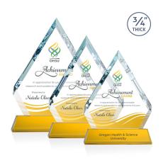 Apex Full Color on Helton Base Amber Crystal Trophy - Crystal Trophies