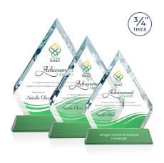 Apex Full Color on Helton Base Green Crystal Trophy - Custom Trophies