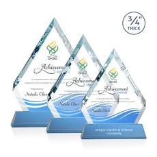 Apex Full Color on Helton Base Sky Blue Crystal Trophy - Custom Trophies
