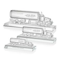 Crystal Oil Tanker on Base - Clear - Crystal Trophies