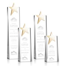 Morse Gold Star Towers Crystal Trophy - Crystal Trophies