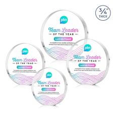 McMahon Full Color Clear Circle Crystal Trophy - Crystal Trophies