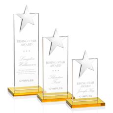 Employee Gifts - Horton Chrome Star Amber Towers Crystal Trophy
