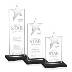 Horton Chrome Star Black Towers Crystal Trophy - Crystal Star Trophies