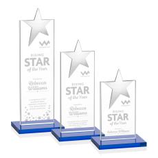 Horton Chrome Star Sky Blue Towers Crystal Trophy - Trophies