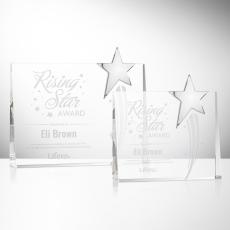 Leonard Chrome Star Rectangle Crystal Trophy - Trophies