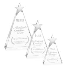 Hinkle Chrome Star Pyramid Crystal Trophy - Trophies