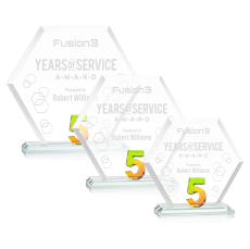 Riviera Anniversary No 5 Prismatic Polygon Crystal Trophy - Crystal Trophies