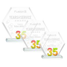 Riviera Anniversary No 35 Prismatic Polygon Crystal Trophy - Crystal Trophies
