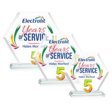 Riviera Anniversary Full Color No 5 Prismatic Polygon Crystal Trophy - Custom Trophies