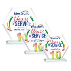 Riviera Anniversary Full Color No 10 Prismatic Polygon Crystal Trophy - Custom Trophies