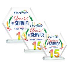 Riviera Anniversary Full Color No 15 Prismatic Polygon Crystal Trophy - Crystal Trophies