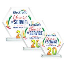 Riviera Anniversary Full Color No 20 Prismatic Polygon Crystal Trophy - Custom Trophies