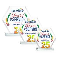 Riviera Anniversary Full Color No 25 Prismatic Polygon Crystal Trophy - Custom Trophies