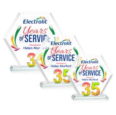 Riviera Anniversary Full Color No 35 Prismatic Polygon Crystal Trophy - Custom Trophies