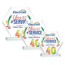 Riviera Anniversary Full Color No 40 Prismatic Polygon Crystal Trophy - Custom Trophies