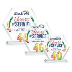 Riviera Anniversary Full Color No 40 Prismatic Polygon Crystal Trophy - Custom Trophies